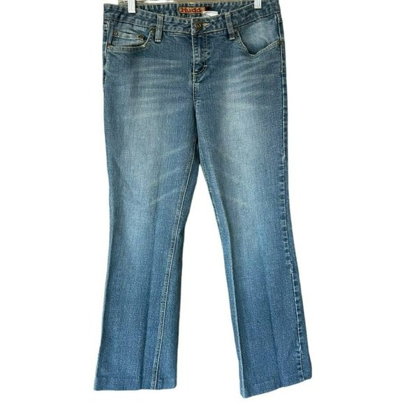 Vintage Y2K‎ Mudd Embroidered Pocket Flare Jeans Womens 11 (32") - Picture 1 of 7
